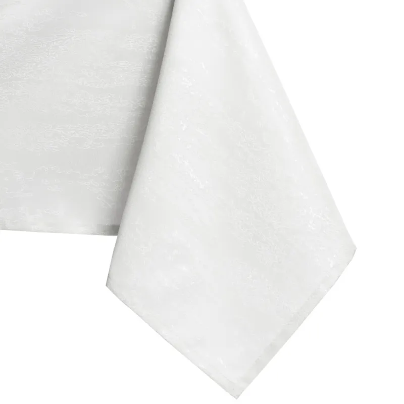 Ostatnia szansa AmeliaHome - Okrągły obrus plamoodporny Biały VESTA - 100x100 cm (okrąg ły )