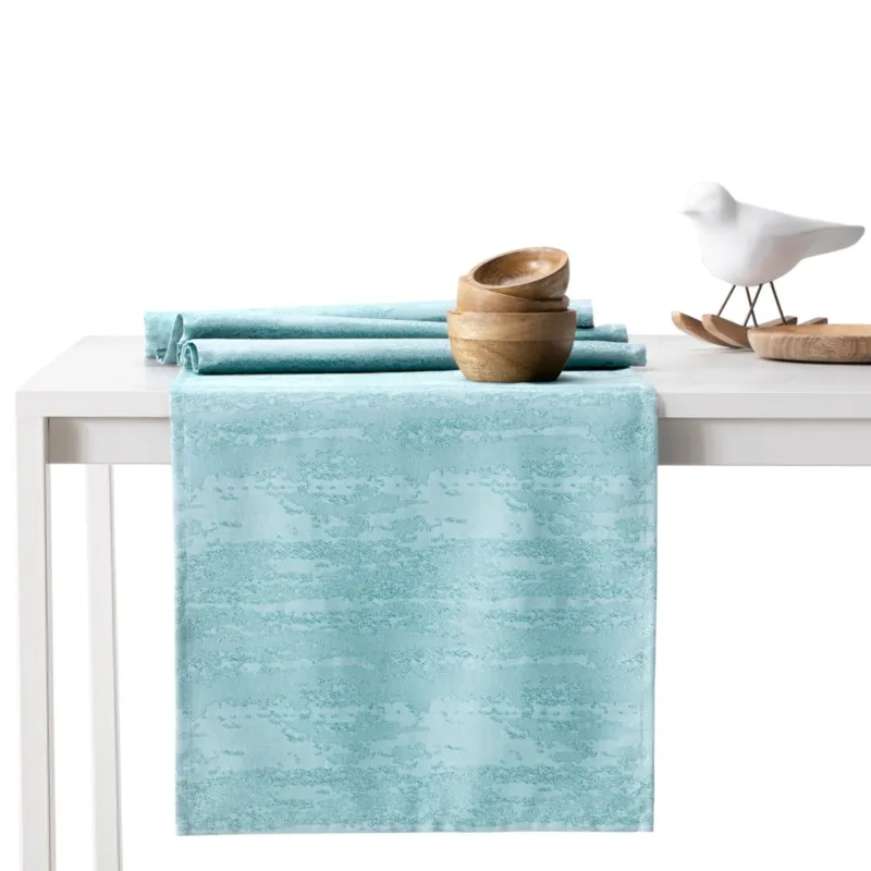 AmeliaHome - Bieżnik plamoodporny Błękitny VESTA - 40x120 cm Dostępne od ręki
