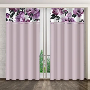 Zasłona z nadrukiem w fioletowe peonie ZMK-035 Mariall - 270 cm Oferta czasowa