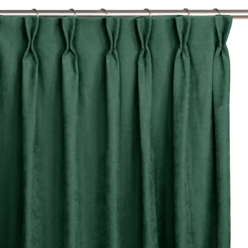 Kup teraz Zasłona MILANA kolor butelkowa zieleń styl klasyczny flex 9,5 cm z podwójną zakładką szenila - 140x175 cm