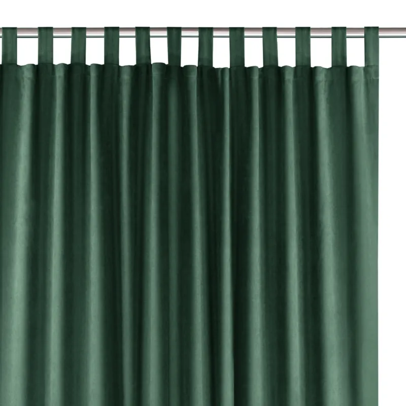 Zasłona MILANA kolor butelkowa zieleń styl klasyczny szelki 10 cm szenila - 280x175 cm Ostatnie sztuki