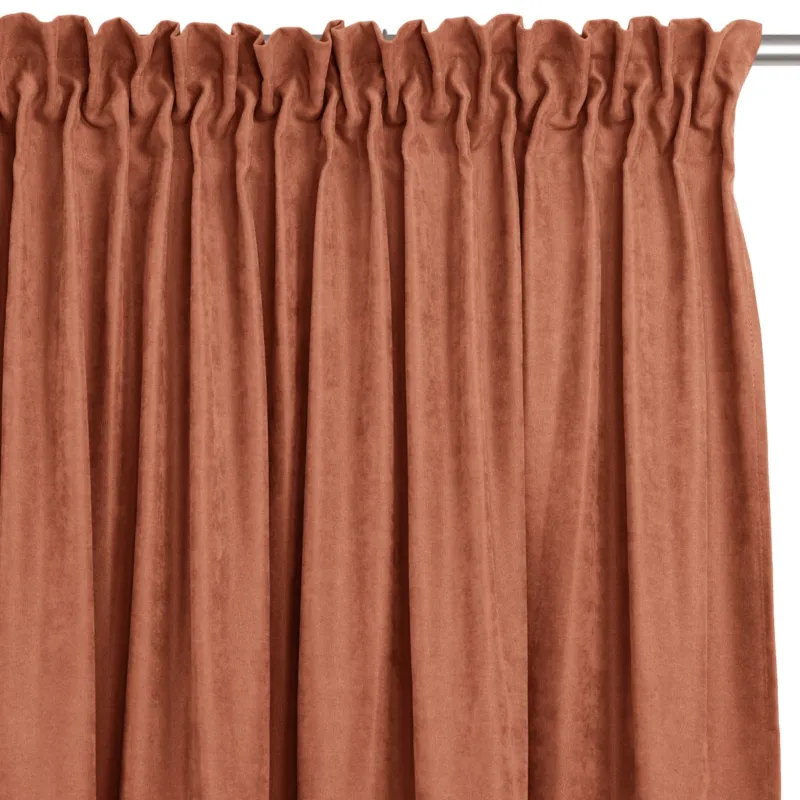 Zasłona MILANA kolor rudy styl klasyczny taśma smok transparentna 5 cm z grzywką 3 cm szenila - 560x175 cm Najlepsza cena