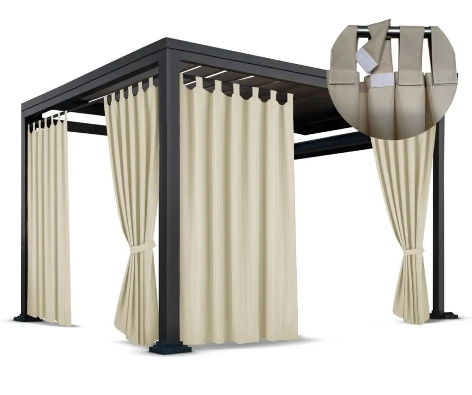 Zasłona ogrodowa wodoodporna beżowa z odpinanymi szelkami do altany, na taras ZMOK-03 Mariall - 230 cm Kup online