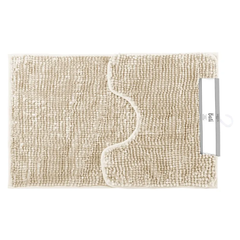 Zamów teraz Mata łazienkowa shiny chenille LIVRA kolor beżowy styl skandynawski zestaw 2szt 50x80+40x50