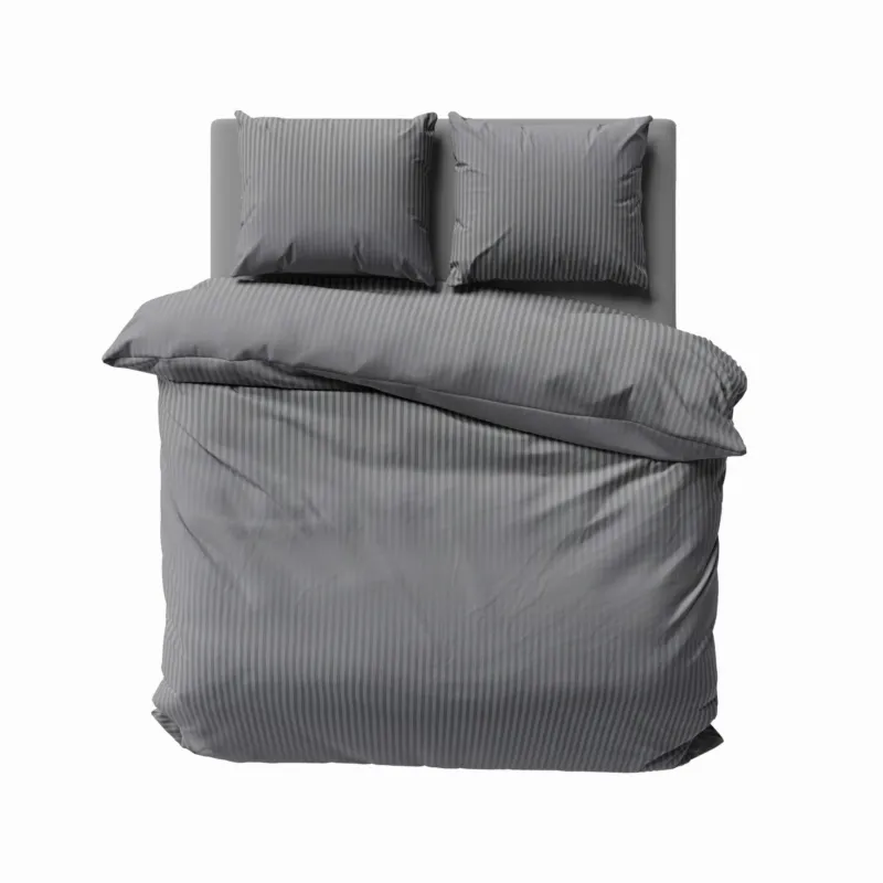 Kup teraz Pościel 180x200 + 2 Poszewki Satyna 100% Bawełna Adamaszek Pure Ciemnoszary Fabryka Pościeli
