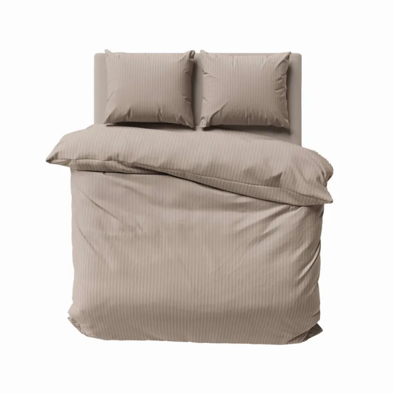 Łatwy zwrot Pościel 180x200 + 2 Poszewki Satyna 100% Bawełna Adamaszek Pure Taupe Fabryka Pościeli