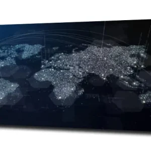 Szybka wysyłka obraz na szkle Mapa świata światła