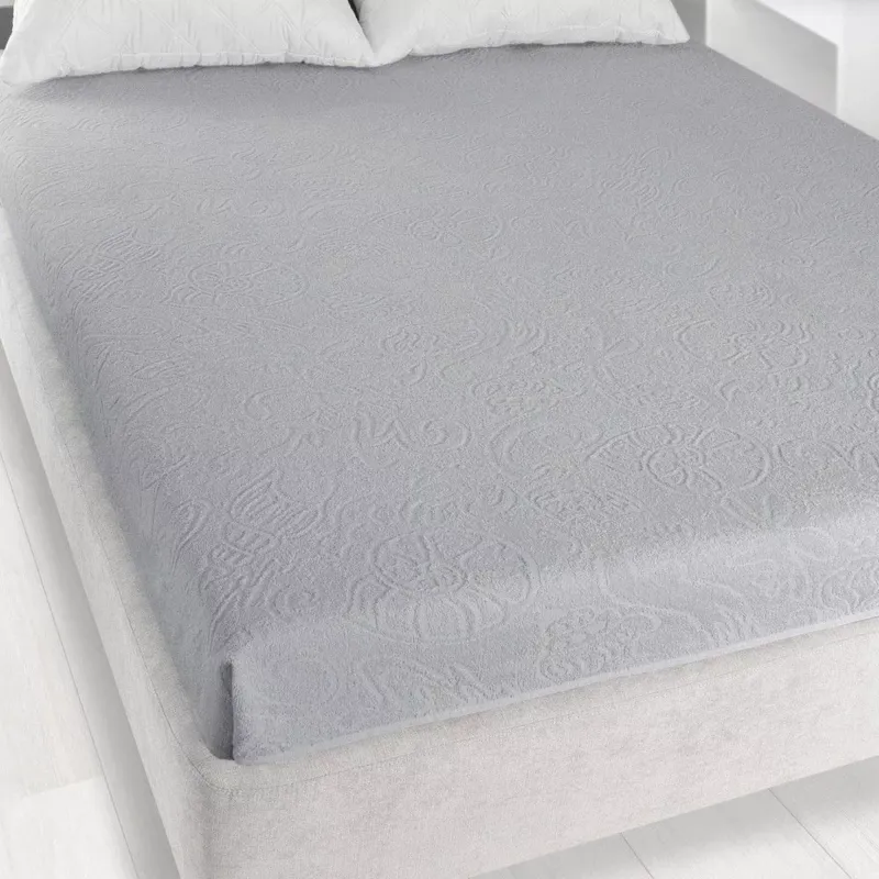 Dostępne od ręki Prześcieradło frotte bez gumki 175x220 Tulipan 592 szare Zwoltex