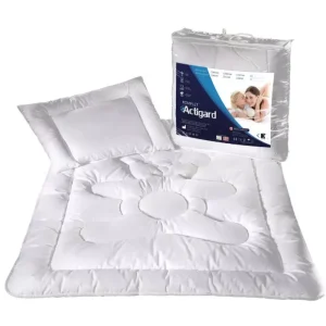 Kołdra dla dzieci 100x135 poduszka 40x60 Actigard 0,60 kg+0,20 kg biała 100% bawełna wykończona substancją antybakteryjną Actigard AMW Hit cenowy