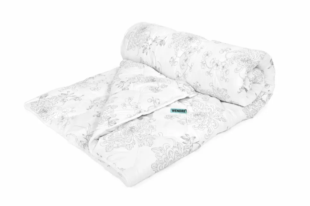 Ostatnia szansa Kołdra Blommenslyst 220x200 mikrofibra całoroczna biała wzór kwiatowy 1,3 kg Wendre