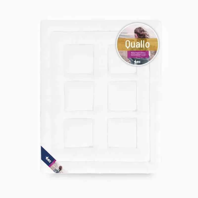 Wysoka jakość Kołdra antyalergiczna 200x200 Quallo całorocza+ 1500 g biała AMZ