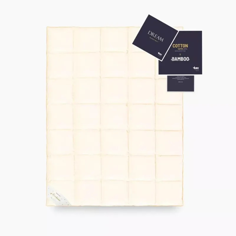 Zniżka Kołdra puchowa 90% 200x220 Dream 4 pory roku 570g + 930g kremowa AMZ