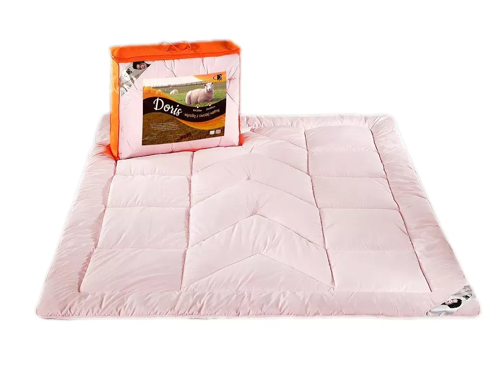 Kołdra wełniana 200x220 Doris różowa 2,20 kg mikrofibra 100% AMW Oferta czasowa