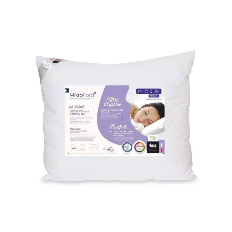 Szybka dostawa Poduszka antyalergiczna 50x60 Mikrofibra pikowana 450g biała AMZ