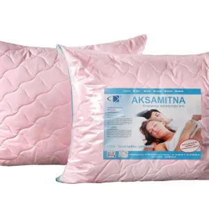 Ostatnie sztuki Poduszka antyalergiczna 50x60 Aksamitna różowa zapinana na zamek 100% microfibra AMW