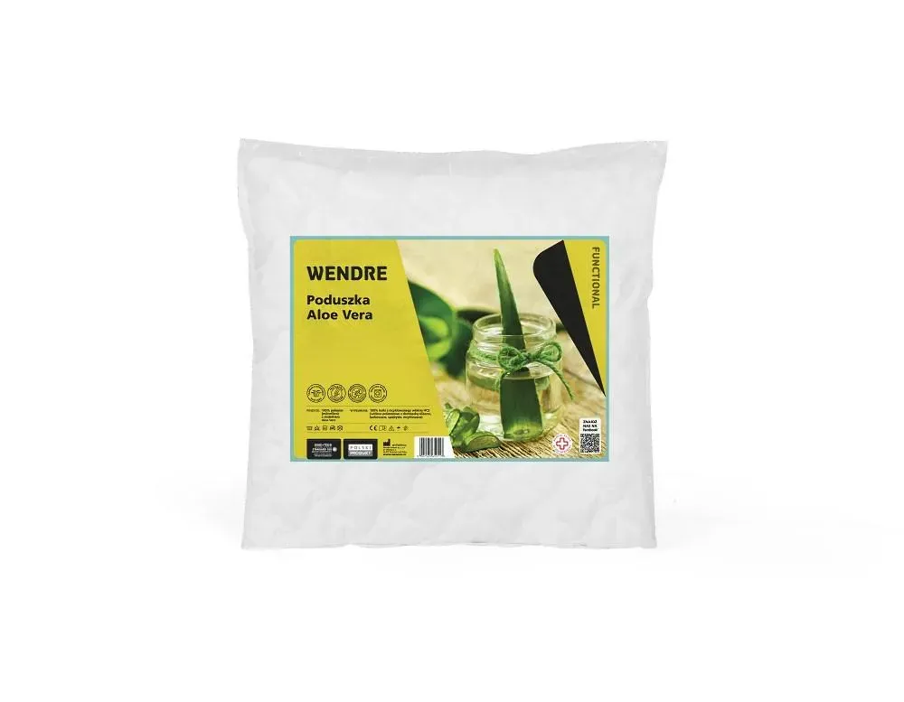 Dostępne od ręki Poduszka Aloe Vera 40x40 pikowana biała mikrofibra Wendre