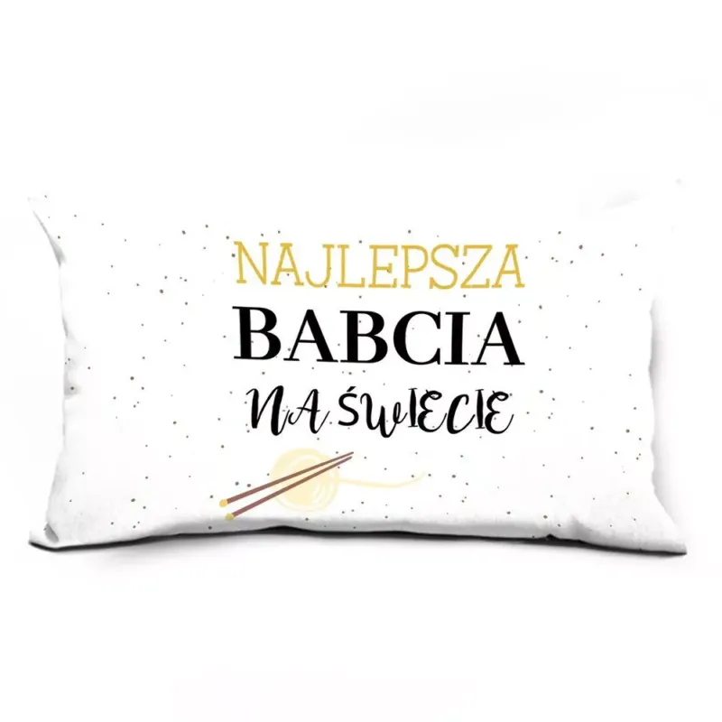 Poduszka bawełniana 30x50 biała Najlepsza Babcia Tylko do końca tygodnia