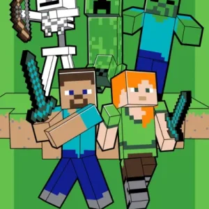 Ręcznik plażowy 70x140 Minecraft zielony szybkoschnący Popularny