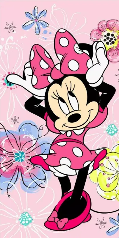 Kup teraz Ręcznik plażowy 70x140 Myszka Mini 0776 Minnie Mouse bawełniany