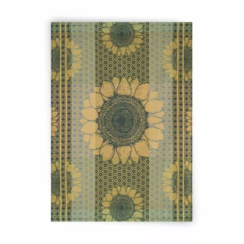 Obniżka ceny Ścierka kuchenna 50x70 Sunflowers zielona bawełniana do naczyń 9697/2 Zwoltex