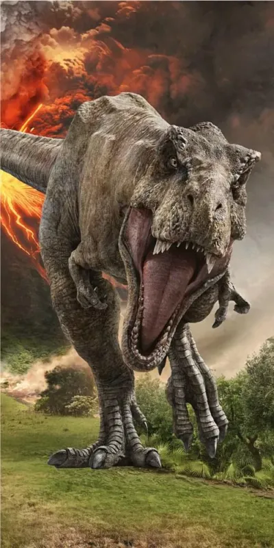 Ostatnia szansa Ręcznik plażowy 70x140 Park Jurajski dinozaur wulkan 6786 Jurassic World Park bawełniany dziecięcy