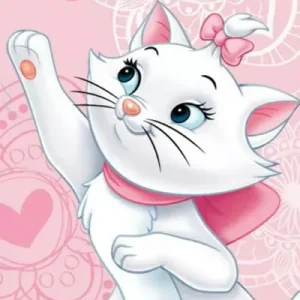 Ręcznik plażowy 70x140 Marie Cat Kotka Kot Mari Kotek motylki butterfly różowy biały bawełniany 3273 Taniej