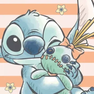 Premium Ręcznik plażowy 70x140 Lilo and Stitch Tropical Hugs pomarańczowy dziecięcy bawełniany Kids25