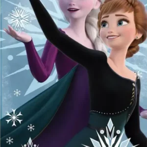 Obniżka ceny Ręcznik plażowy 70x140 Frozen 2 Anna i Elza niebieski bawełniany August 23